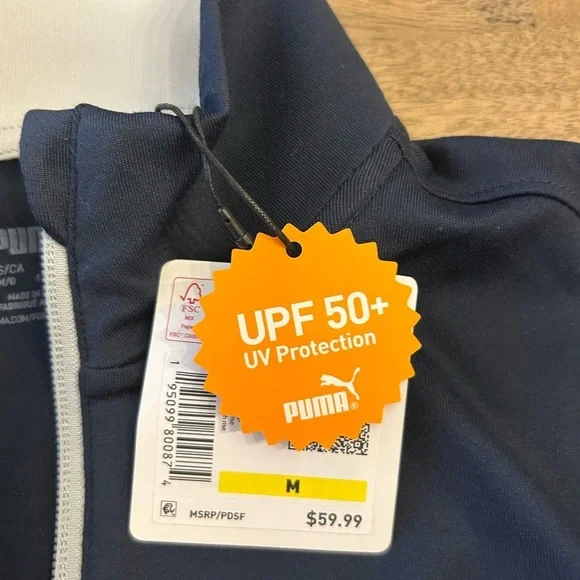 NWT Puma Boys Navy Long Sleeve Pullover Size 11-12 - Picture 3 of 6